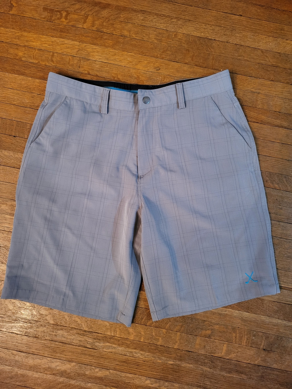 Gongshow Hockey Gear - Men's Light Gray Plaid Performance Shorts
